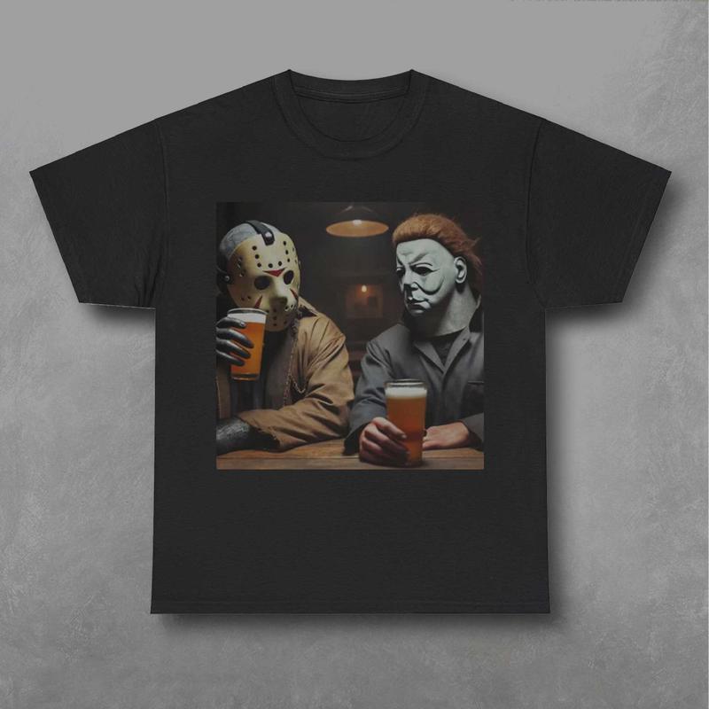 Jason Voorhees and Michael Myers Shirt,  A Nightmare on Elm Street Shirt, Friday the 13th Sweatshirt, Halloween Sweatshirt Classic Fabric Prints