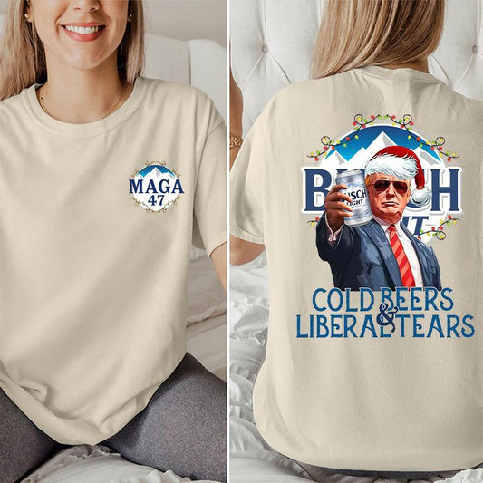 Cold Beers Liberal Tears Funny Trump Busch Light Unisex Shirt, Trump Busch light shirt for men and women