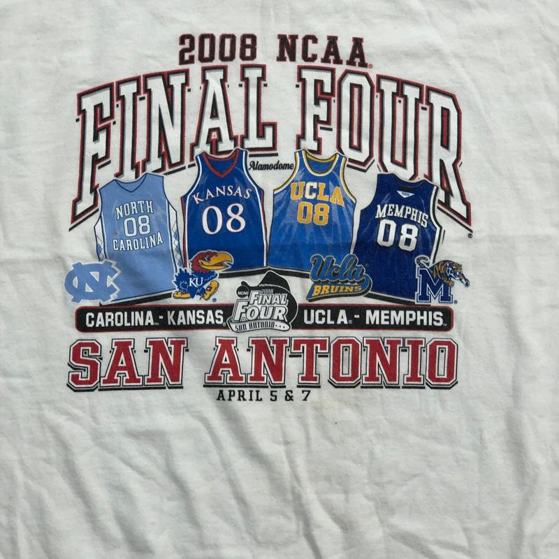 Step Ahead White Graphic 2008 NCAA Final Four T-shirt Classic Cotton Menswear Top Embroidered Hoodie Spandex Sport