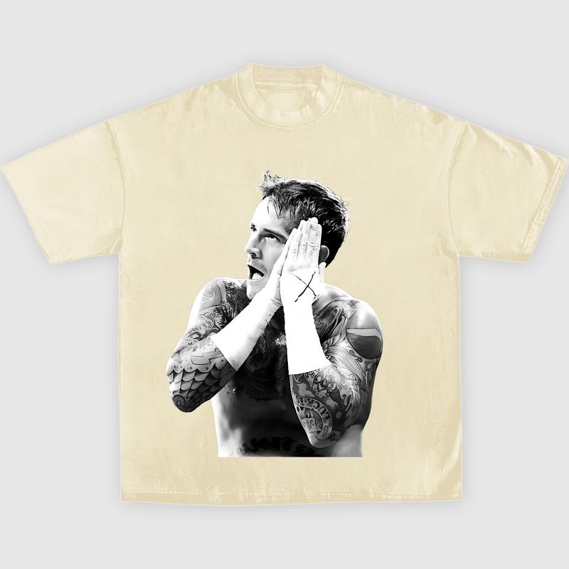 CM PUNK TEE, Wrestling Tee, WWE Tee, Wrestling Gift, Sports Shirt, Workout T-shirt Menswear Streetwear Crewneck Clothing