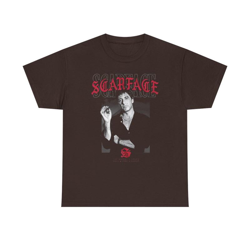 Scarface Unisex Heavy Cotton Tee - Tony Montana - The World Is Yours Shirt - Scarface T Shirt - Gift for Men and Women