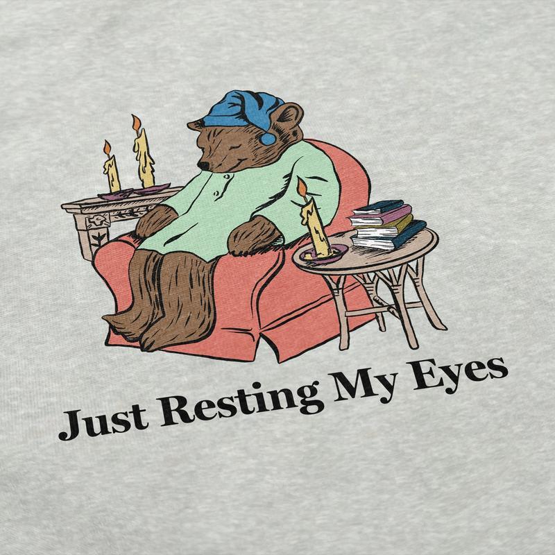 Resting My Eyes Bear Unisex  Viral Funny Crewneck Sweatshirt