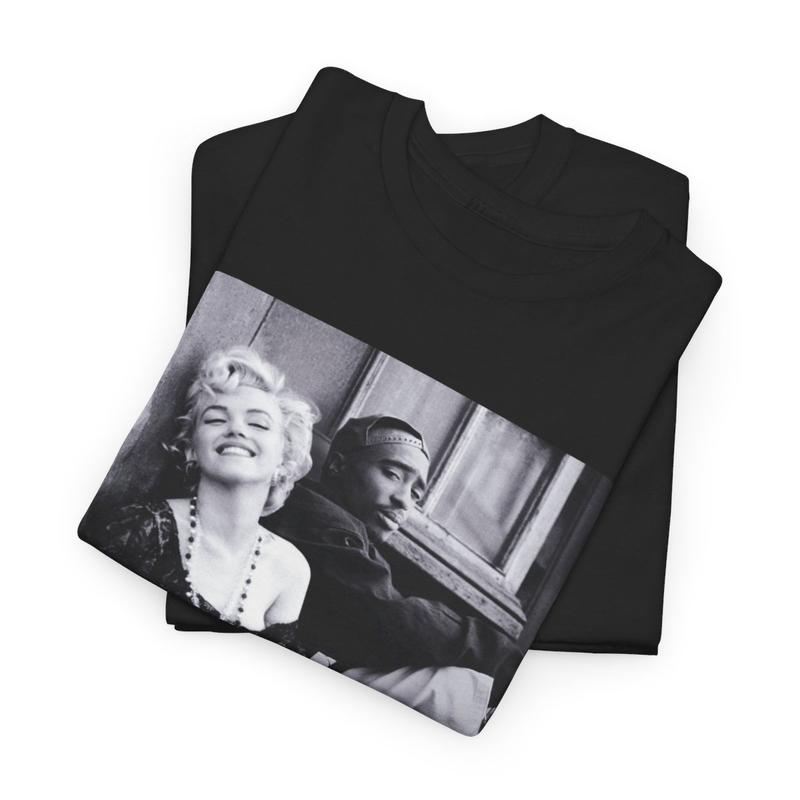 Marilyn Monroe and 2Pac Menswear cotton T-shirt Streetwear Tshirt