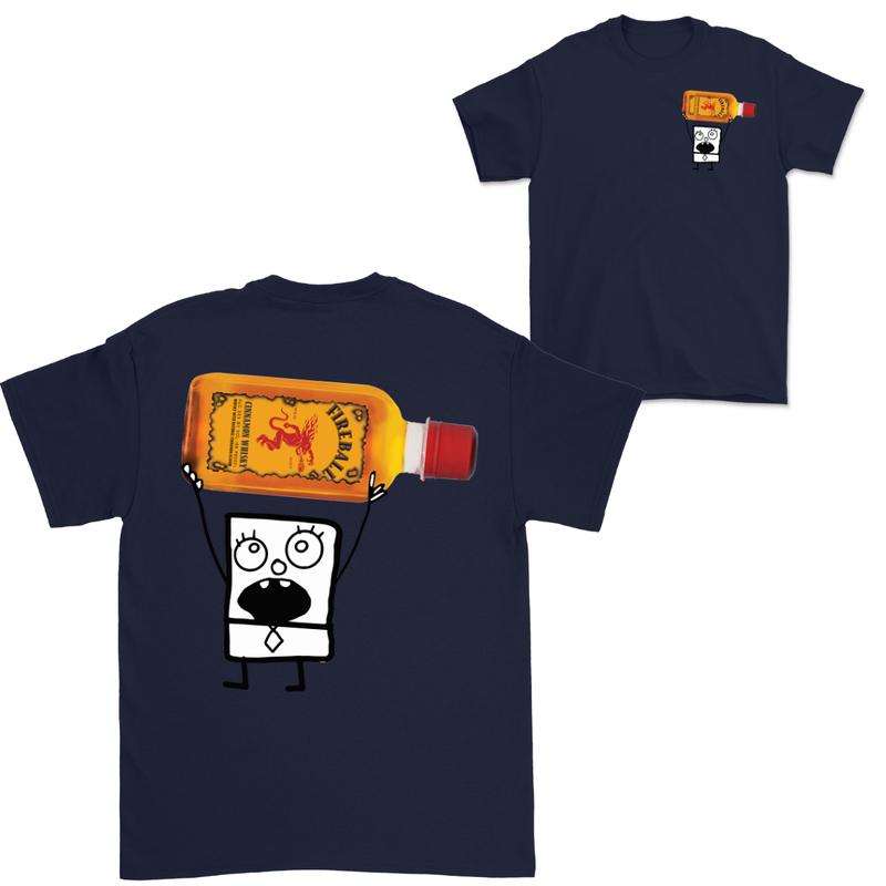 Doodlebob Fireball cinnamon Whiskey Tea Essential 2 Sided T-Shirt, Funny Drinking T-Shirt, Summer T-Shirt, Full Color T-Shirt, Unisex T-Shirt, For Men