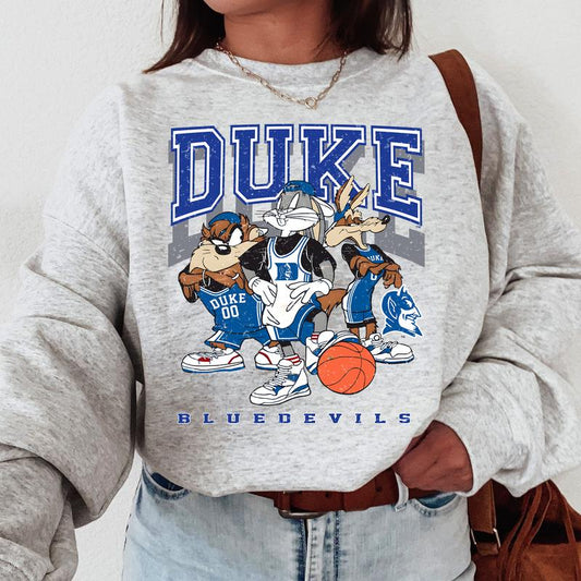 Vintage 1994 NCAA Duke Blue Devils Shirt, Looney Tunes Retro Basketball Tee, Blue Devils Graphic, Gift for Fans, Comfort Men's Clothing, Cotton