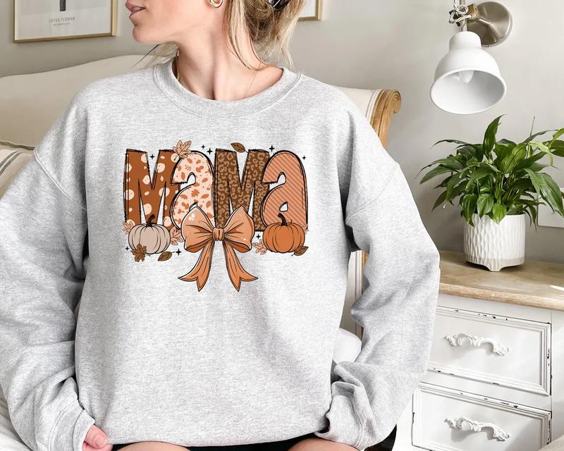 Fall Mama Sweatshirt, Fall Mama Coquette Pumpkin Sweatshirt, Fall Vibes Sweater, Autumn Coquette Sweatshirt, Coquette Mama Fall Sweatshirt