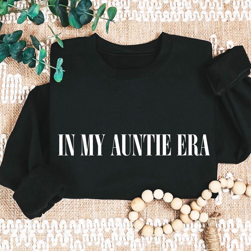 In My Auntie Era Sweatshirt, Auntie Crewneck Sweatshirt, Auntie Gift Cotton Menswear