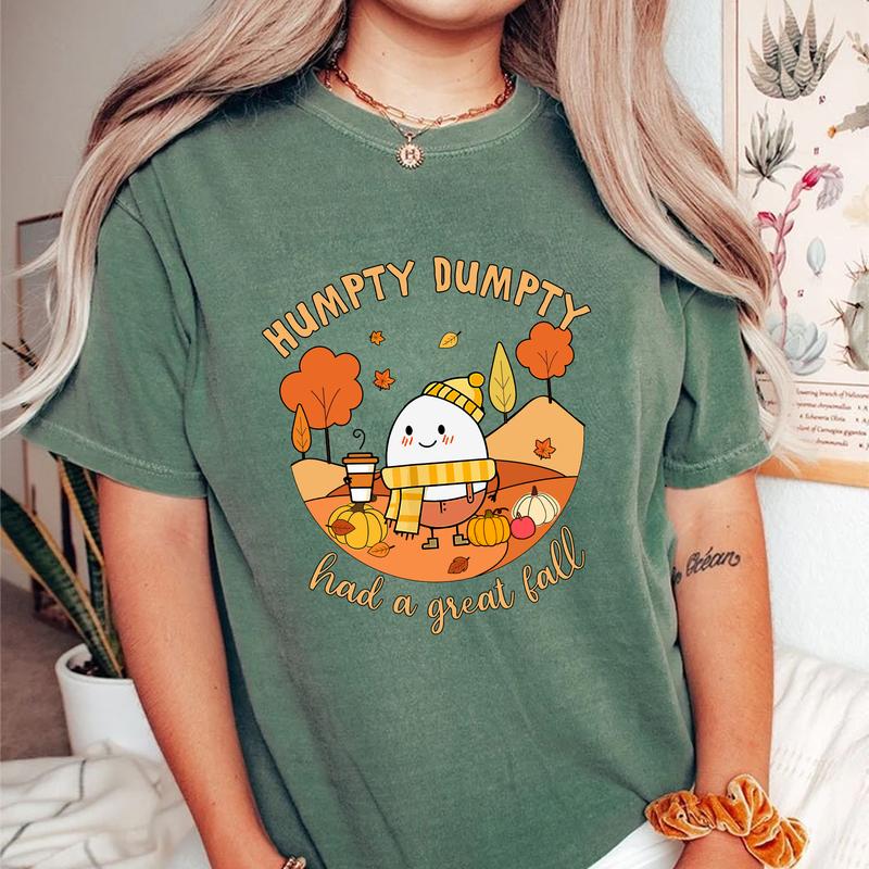 Humpty Dumpty Had A Great Fall Shirt, Teacher Fall Shirt, Cute Humpty Shirt, Fall Gift For Women, Fall Vibes Shirt, It's Fall Y'all, Thanksgiving Grap