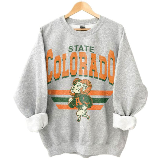 Colorado State Rams Vintage NCAA Sweatshirt, University Football Shirt, Classic Gift for Fans, Men, Women, Unisex Cotton T-Shirt, Vintage Style