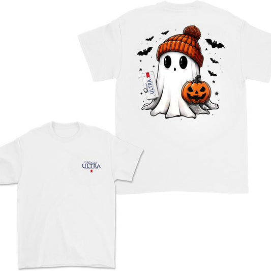 Michelob Ultra Ghost Cute Halloween 2 Sided T-Shirt, Michelob Ultra Halloween Shirt For Men And Women, Halloween Cute Ghost Trendy Shirt