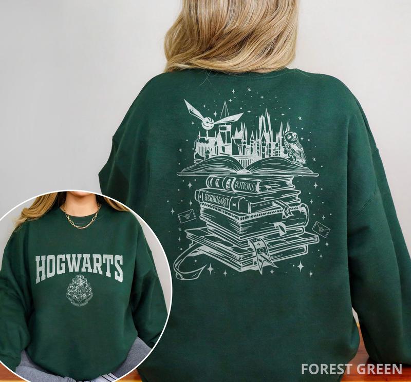 Hogwarts Castle Book Sweatshirt, Harry Potter Shirt, Hogwarts House Shirt, Hogwarts House Sweatshirt, HP Wizard Shirt,