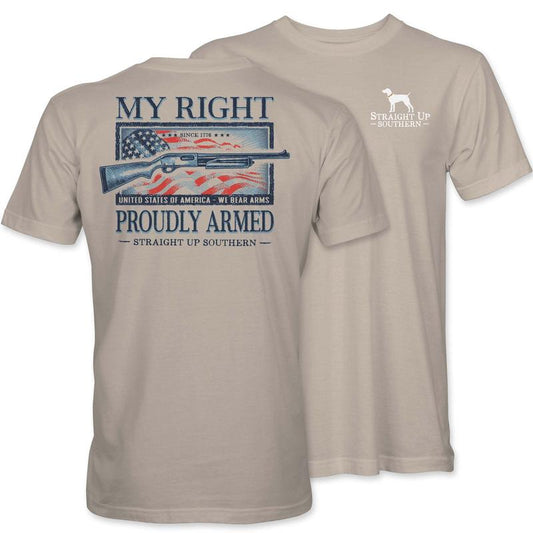 Straight Up Southern Proudly Armed T-Shirt â€“ Sand