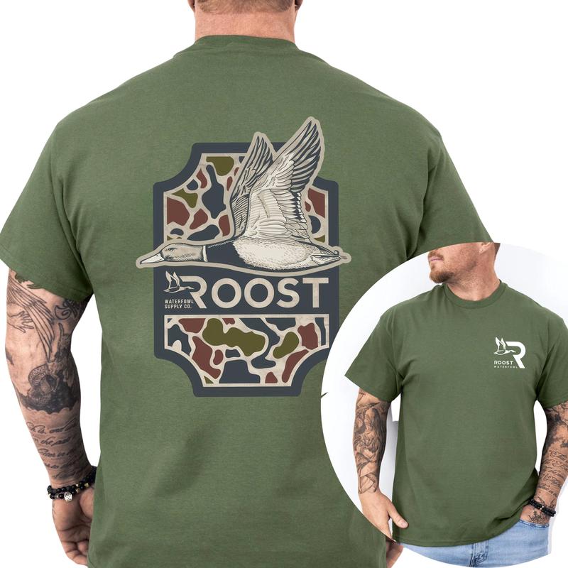 Roost Waterfowl Duck Hunting T-Shirt, Gift For Men, Hunting Life, Casual Menswear, Classic Cotton Top, Soft Fabric Shortsleeve Shirt