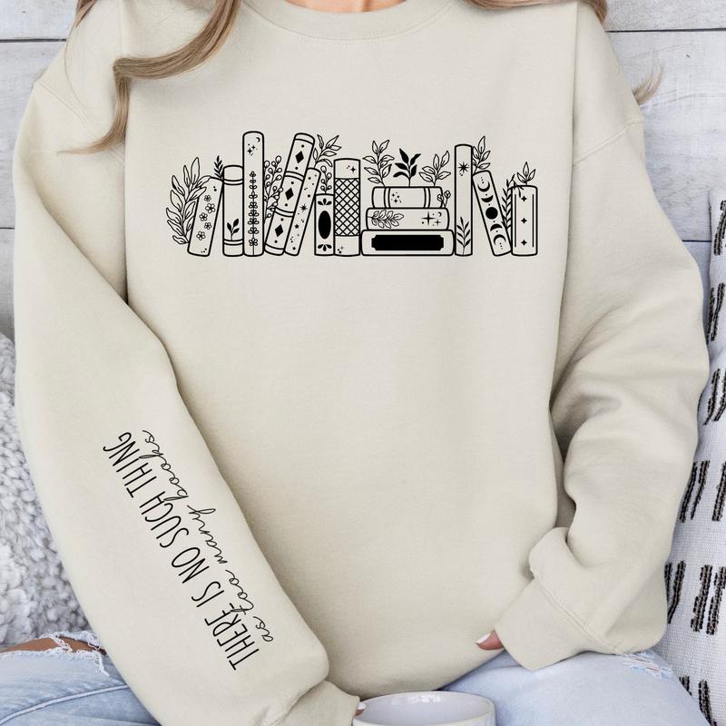 Too Many Books Crewneck in Ivory - Adult Soft Womenswear