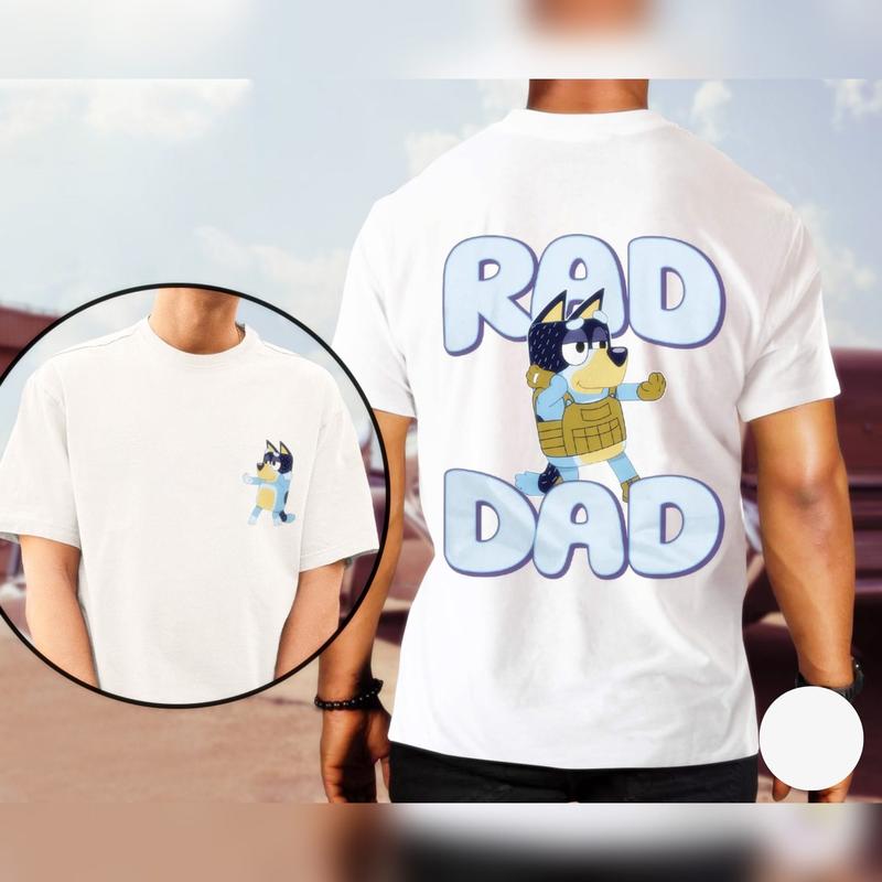 Bluey Rad Dad T-Shirt, Bluey Shirt  Bandit Shirt, Gift For Dad  Bluey Hawaiian Shirt, Bluey Dad Life Shirt, Bluey Family Shirt