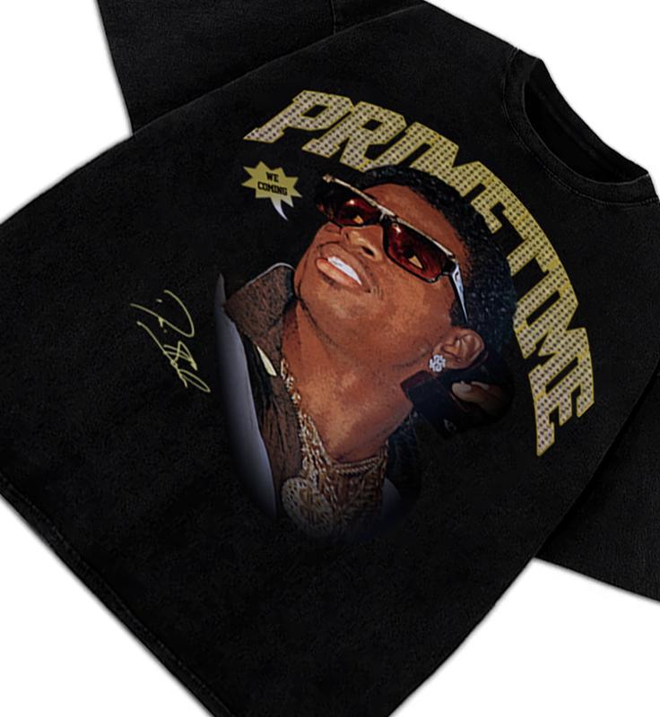 Deion Sanders - Prime Time We Coming Coach Prime Vintage Graphic T Shirt Crewneck Cotton