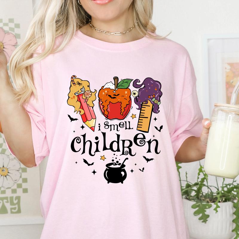 I Smell Children Halloween Teacher Shirt, Funny Teacher Shirt, Fall Teacher Shirt, Witchy Teacher Shirt, Trick Or Teach, Spooky Teacher