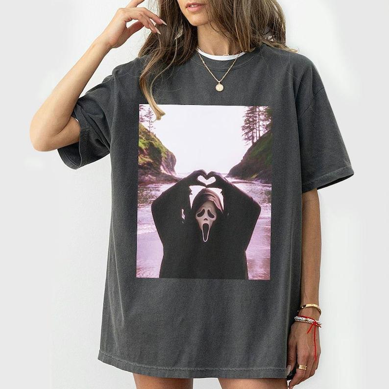 Ghost Killer Halloween Heart Hands Screamm Sweatshirt Hoodie, Horror Movie Gifts, Unisex Spooky Season Vibes Shirt, Screamm Movie Apparel