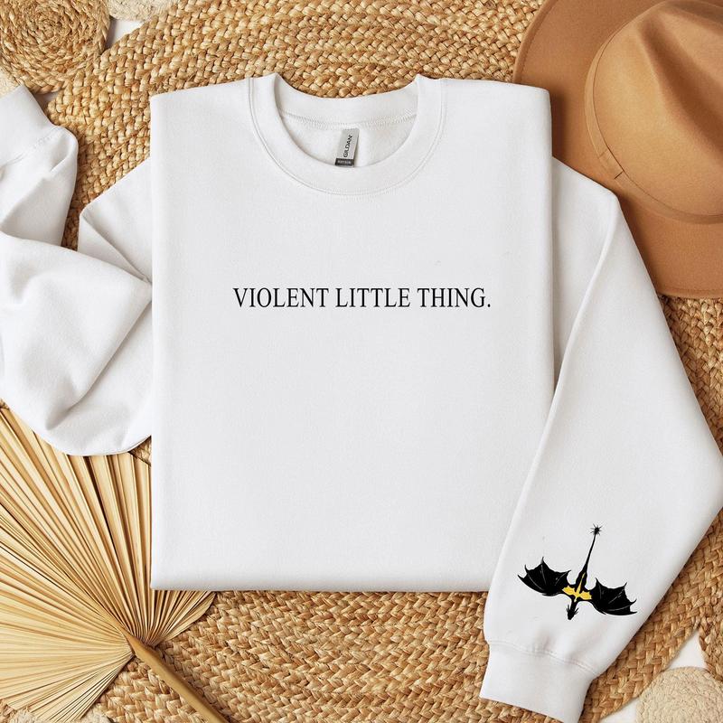 Violent Little Thing Sweatshirt - Unisex - Fourth Wing - Basgiath War Collage - Dark Academia, Xaden Riorson Sweater, Iron Flame