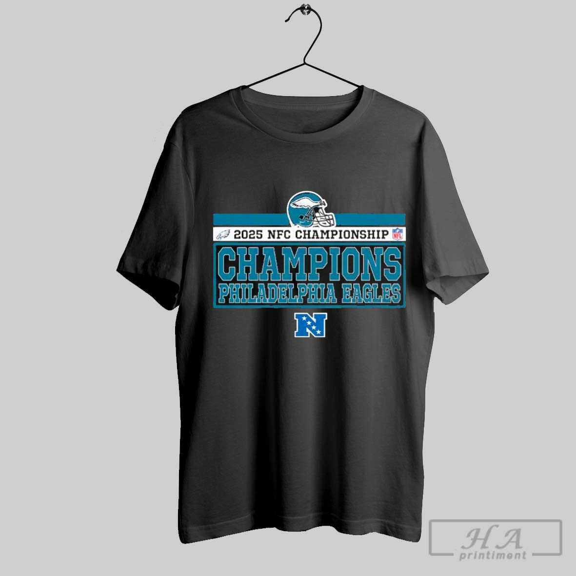 Philadelphia Eagles Has Named Champions 2025 Nfc Championship Helmet 2024 25 Nfl Playoffs T Shirt