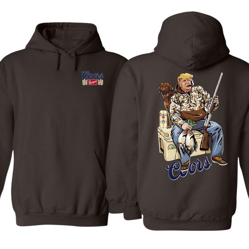 Hunter Trump With Coors Banquet Beer Double Sided Hoodie, Crewneck Sweatshirt And T-shirt, For Men And Women