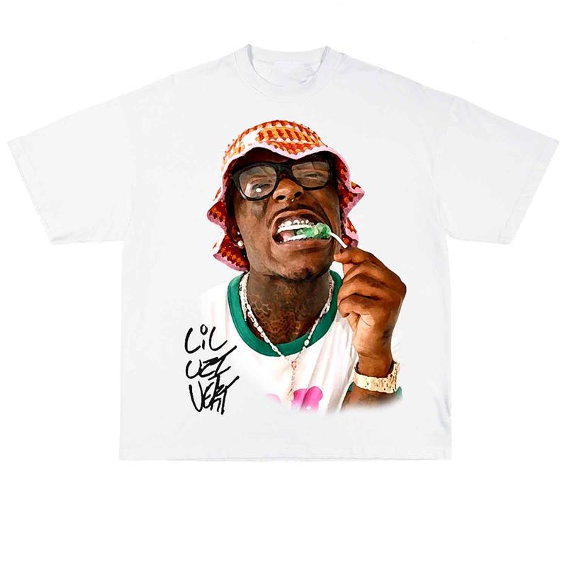 Lil Vintage  Uzi Big Face Graphic Tee Cotton Menswear Top
