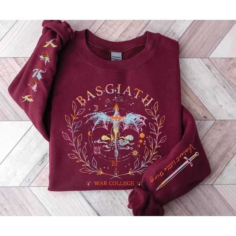 Fourth Wing Sweatshirt, Custom Basgiath War College Sweatshirt, Dragon Rider, Violet Sorrengail,Fantasy Reader,Xaden Riorson,Riders Quadrant