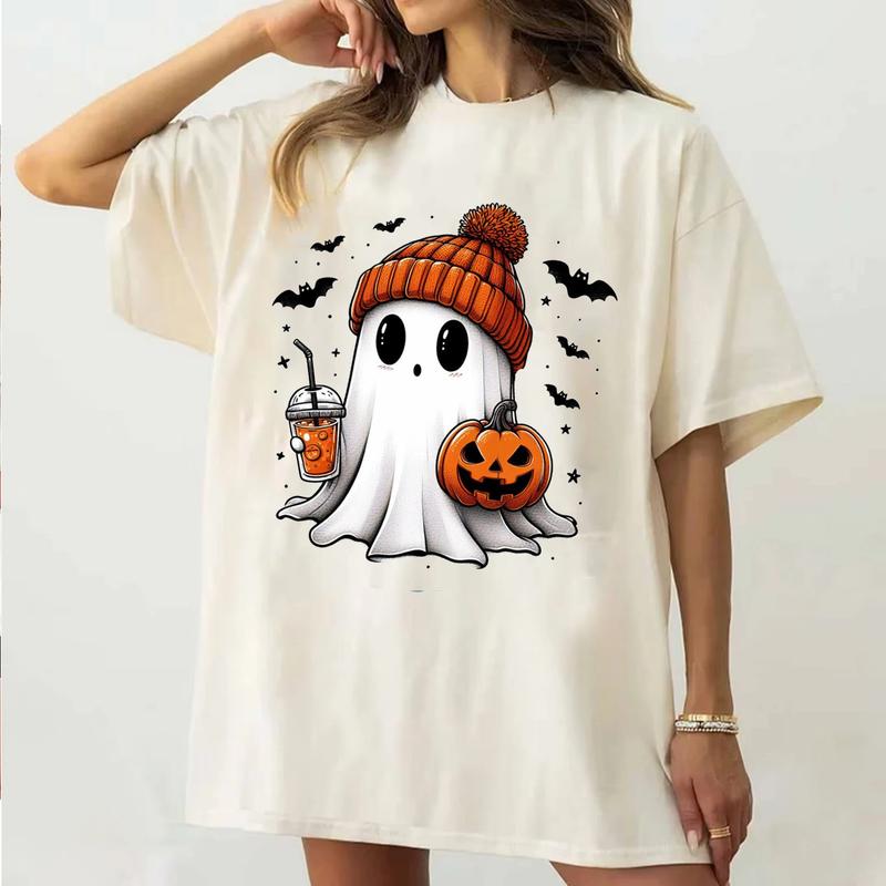 Ghost Shirt, Ghost Halloween T-Shirt Unisex Classic Cotton