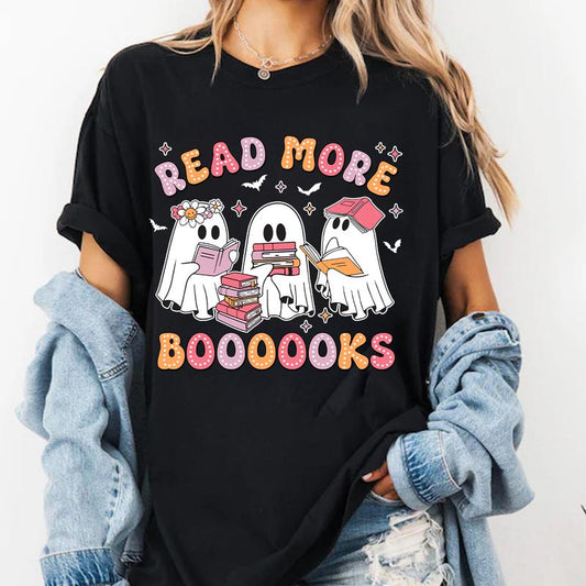 Read More Books Spooky Teacher Shirt, Halloween Shirt for Teacher, Teacher Halloween Shirt, Groovy Ghost Teacher Tshirt, Reading Teacher Tee