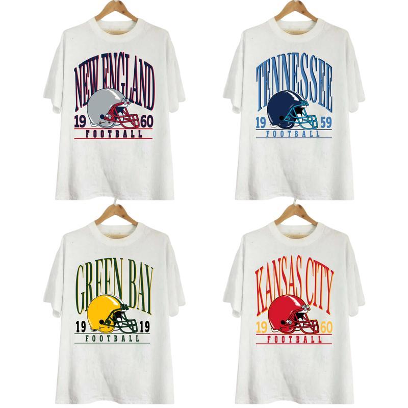 Vintage Big Name All Team Football White T-shirt, Football Thowback Vintage All Teams For Fans T-shirt, Unisex College Football Shirt For Men, Women