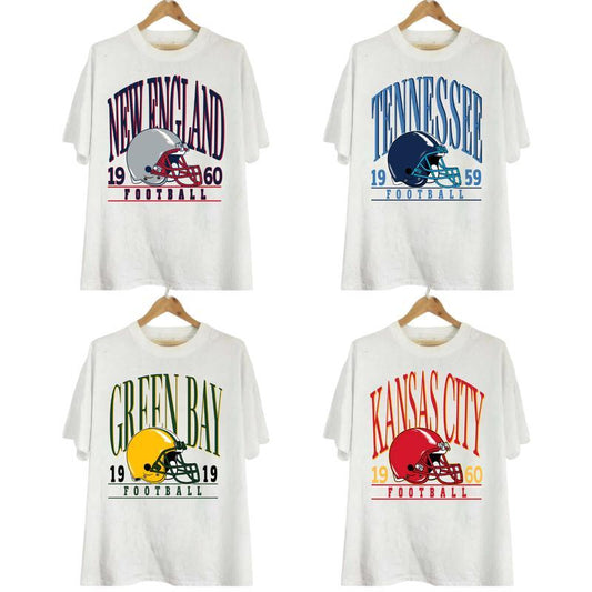 Vintage Big Name All Team Football White T-shirt, Football Thowback Vintage All Teams For Fans T-shirt, Unisex College Football Shirt For Men, Women