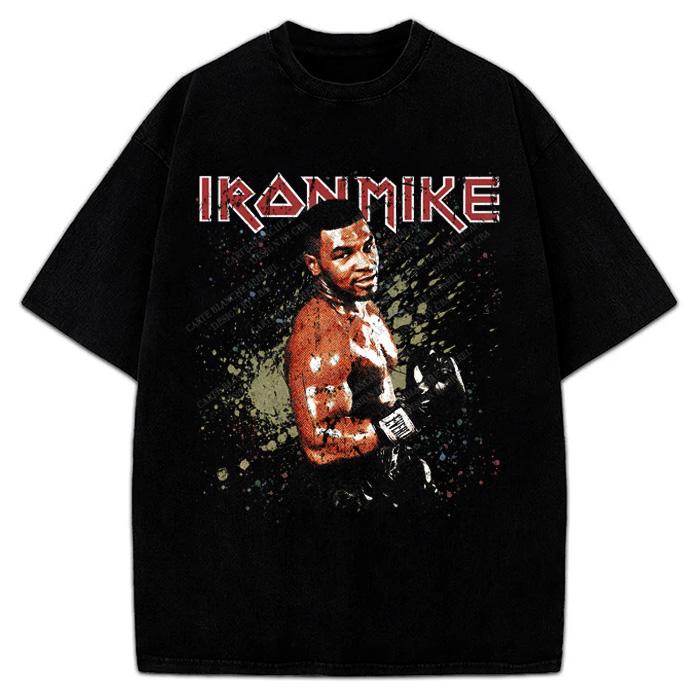 Iron Mike Tyson Old School Vintage Rock Band Retro Style Custom Graphic T-Shirt Crewneck Cotton Menswear Top