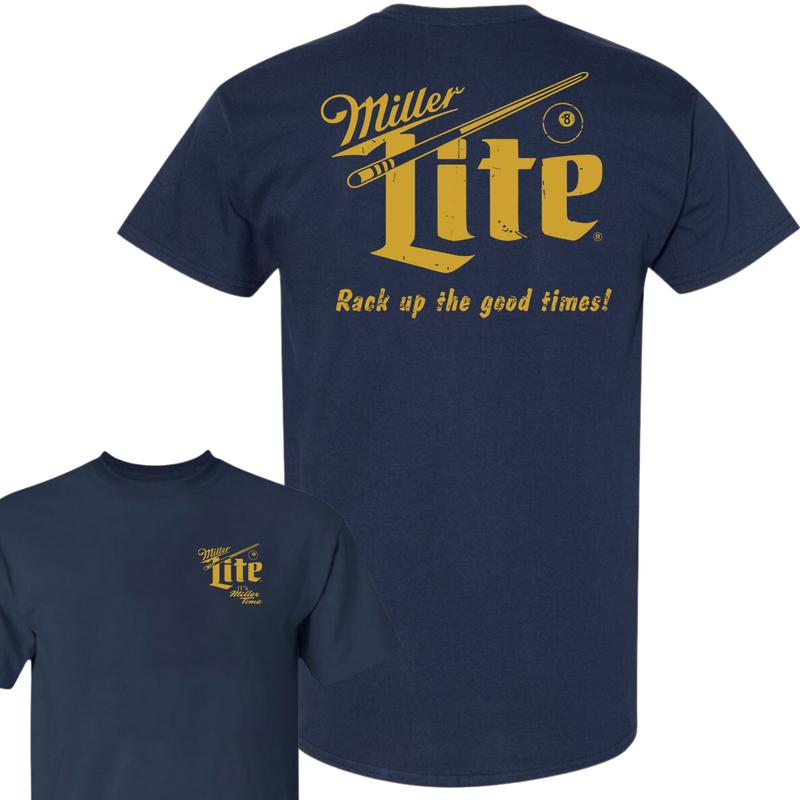Miller Lite Rack Up T-Shirt, 2 Side T-Shirt, Streetwear Essentials,Full Color T-Shirt, For Men, For Women