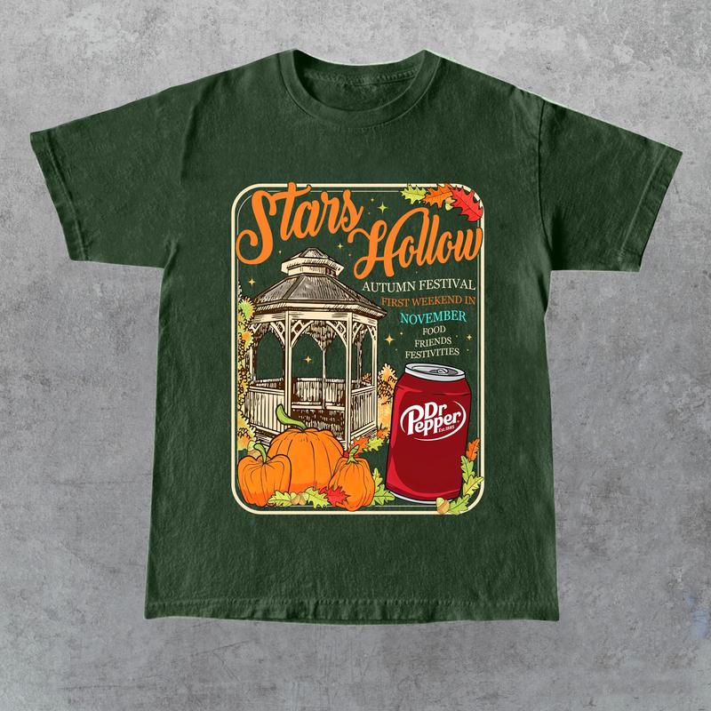 Stars Hollow Connecticut 1779 Shirt, Gilmore Girls Shirt, Autumn T-shirt, Dr pepper Tee, Full Color, For Men, For Women