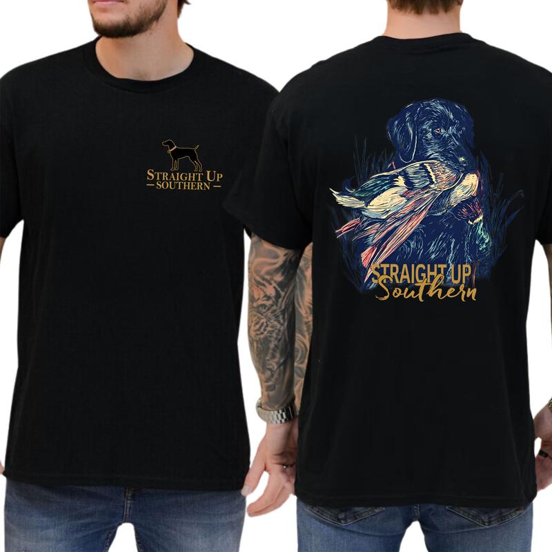 Straight Up Southern Dog Hunting T-Shirt 2 Sided, Gift For Men, Love, Athletic, Casual