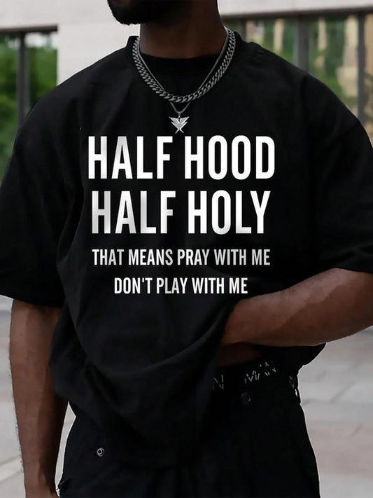 Men's Casual Letter Print Round Neck Tee, Summer Clothes, Graphic Tees,Â Regular Fit Streetwear Short Sleeve Crew Neck T-Shirt for Daily Wear, Casual F