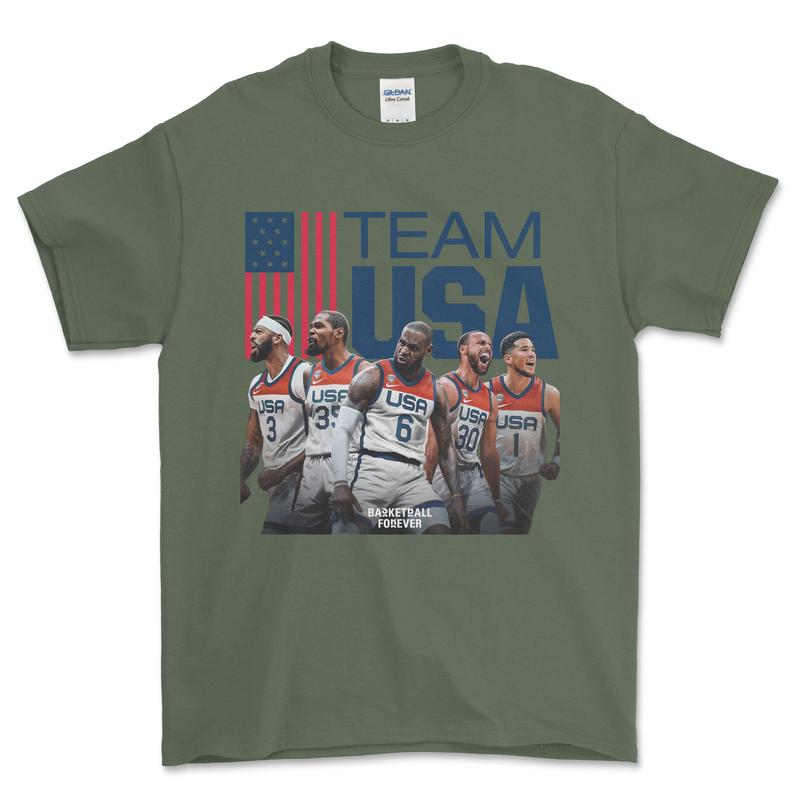 2024 Paris USA Team Basketball T-Shirt, graphic sports tees for men