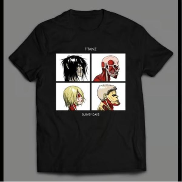 ATTACK ON TITAN X THE GORILLAZ SURVEY DAYZ PARODY HIGH QUALITY SHIRT Menswear Top