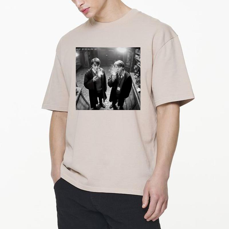 HP And Ron Sm00king Unisex Sweatshirt Hoodie Shirt Cotton Relaxed Fit, Hogwarts T-Shirt