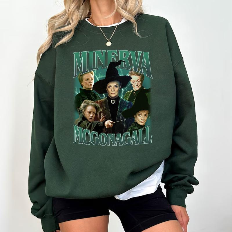 HP RIP McGonagall Professor Unisex Sweatshirt Hoodie Shirt Cotton Relaxed Fit, Dame Maggie Smith T-Shirt, Harry Tee