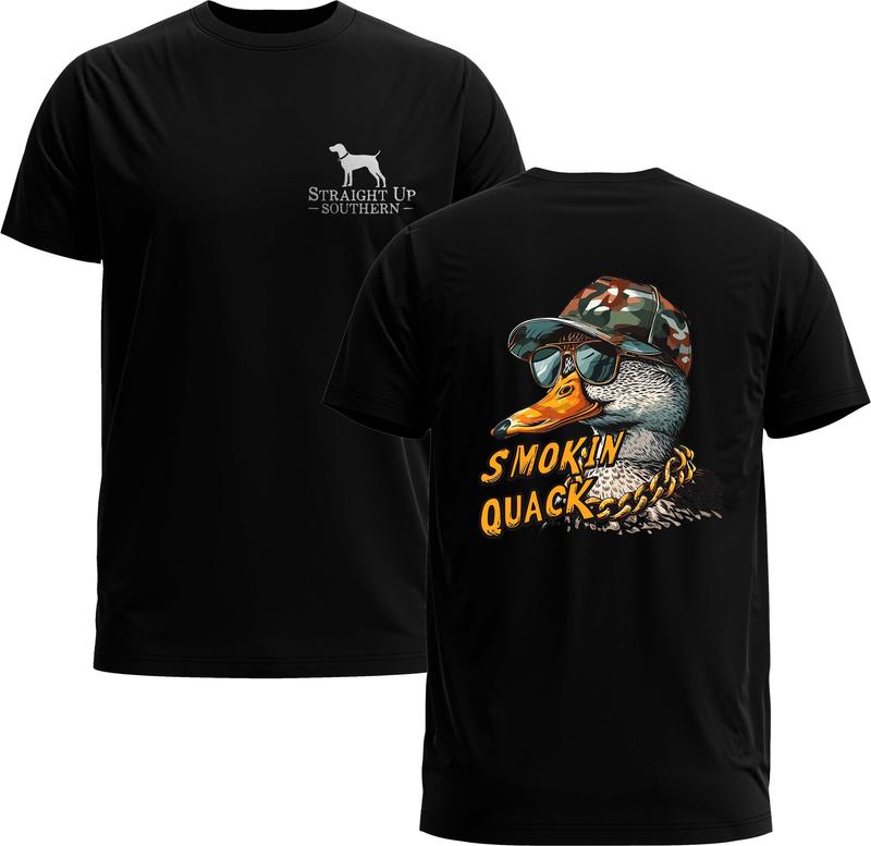 Smokin Quack Laid-Back Duck Unisex Tee - Straight Up Southern Printed TShirt Gift - Gildan 5000 Graphic Shirt, Heavy Cotton, Full Sizing & Colors