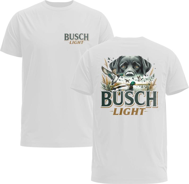 Busch Light Dog Go Hunting Unisex Tee - Beer Tee - Gildan 5000 Graphic Shirt, Heavy Cotton, Full Sizing & Colors