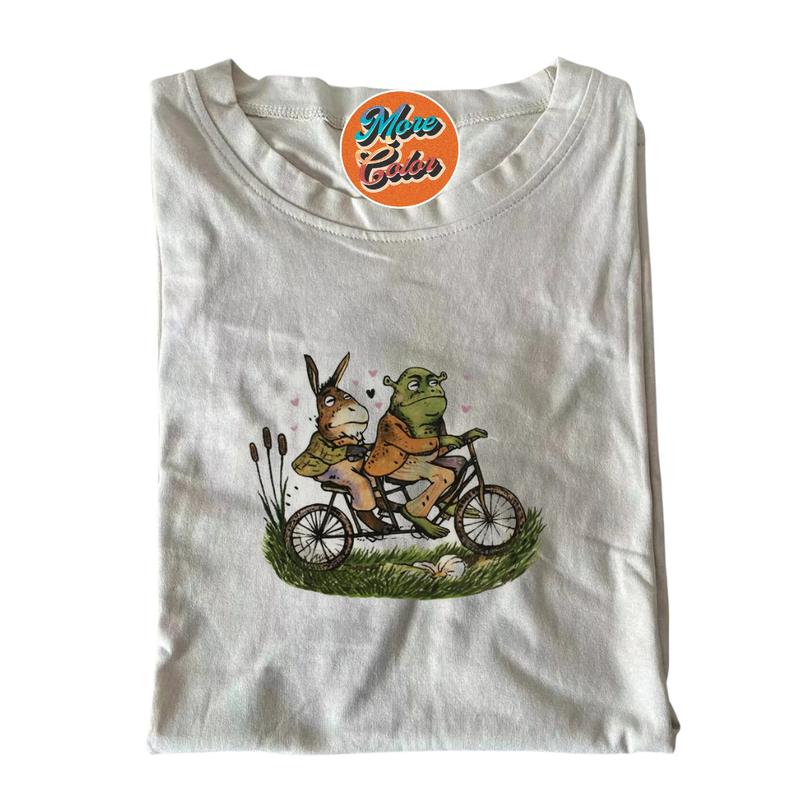 Shrek and Donkey x Frog and Toad Shirts, Cotton Unisex T-Shirt, Crew Neck, Size S- 3XL, Menswear Top, Womenswear Top Underwear Streetwear