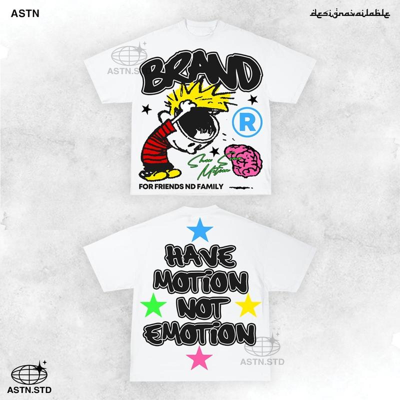 Y2K Graphic Brand Out Have Motion Personalize Printed Tshirt Casual Cotton