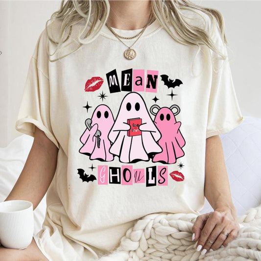 Mean Ghouls Shirt, Halloween Shirt, Mean Girls Shirt, Cute Ghost T-Shirt Unisex Classic Cotton