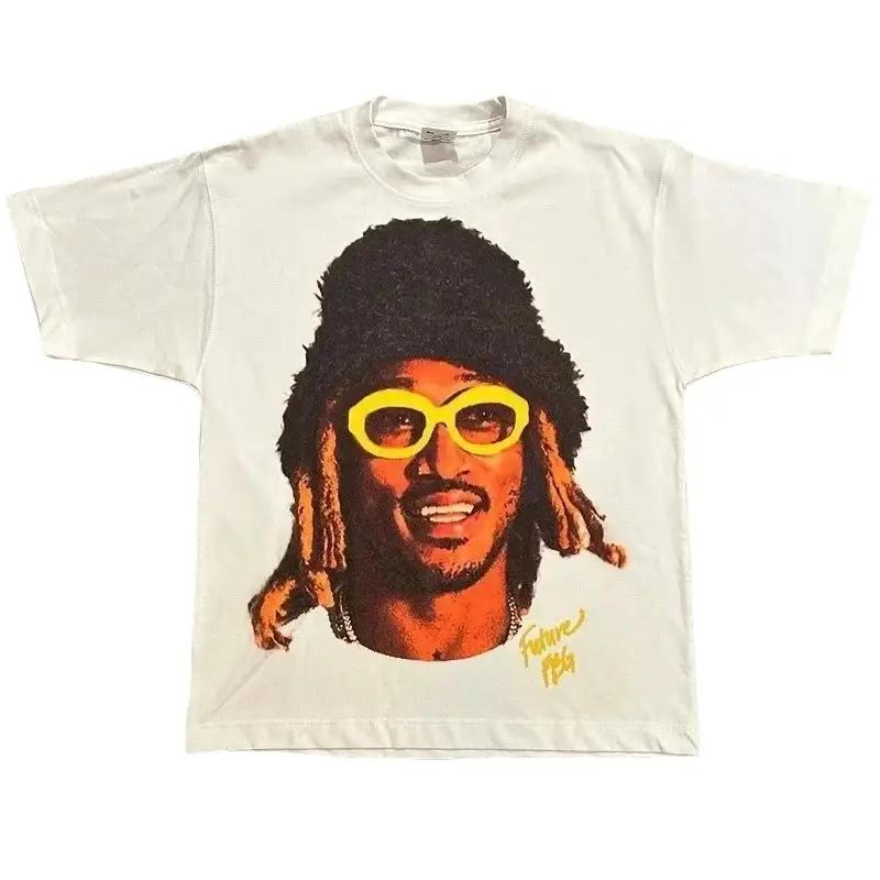 Future Big Face Yellow Bucket Kitty Glasses Graphic Tee Cotton Menswear T-Shirt Unisex Top Hoodie Oversized