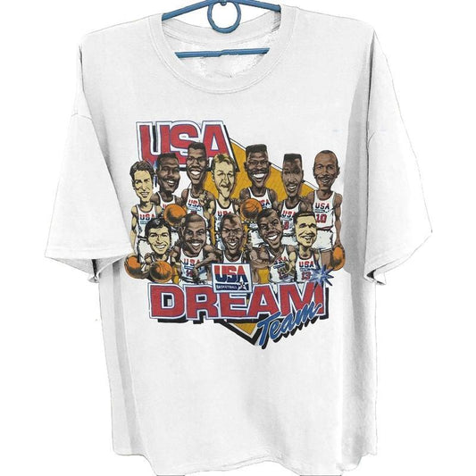 1992 Basketball Shirt, 90s Dream Team Usa Basketball Shirt, T-shirts Menswear Top
