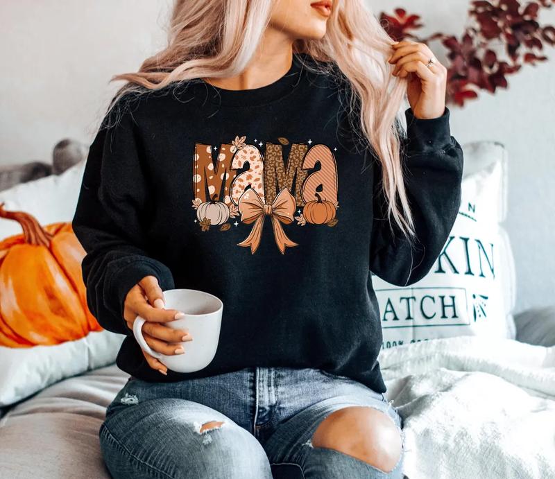 Fall Mama Sweatshirt, Fall Mama Coquette Pumpkin Sweatshirt, Fall Vibes Sweater, Autumn Coquette Sweatshirt, Coquette Mama Fall Sweatshirt