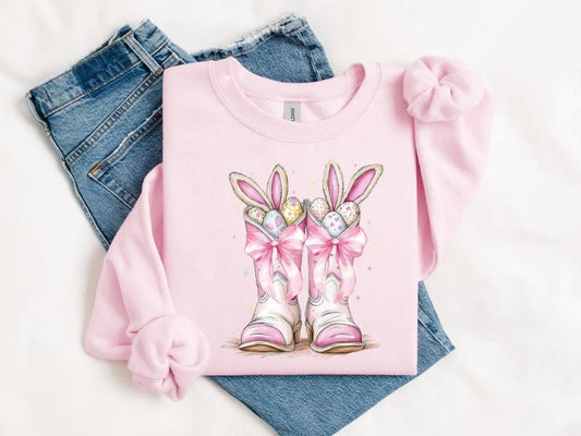 Howdy Easter Sweatshirt, Western Easter Bunny Shirt, Easter Shirt, Cowboy Boots, Happy Easter, Easter Shirts for Women, Ladies Easter Bunny