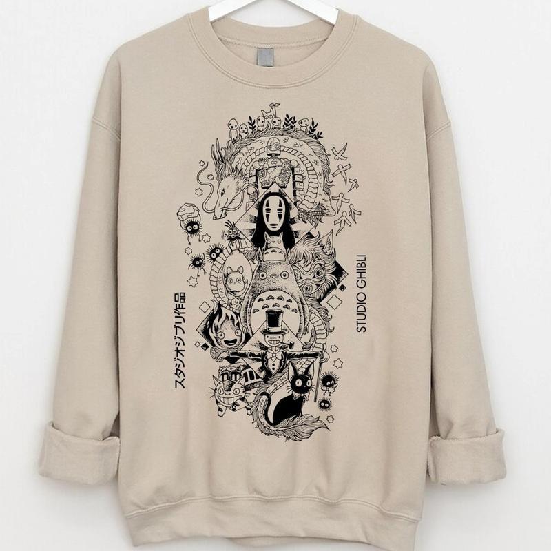 Ghibli Studio Sweatshirt T-Shirt, Ghibli Studio World Shirt, Howls Moving Castle Shirt, Spirited Away, Ghibli Studio Shirt, Hayao Miyazaki, My Neighbo